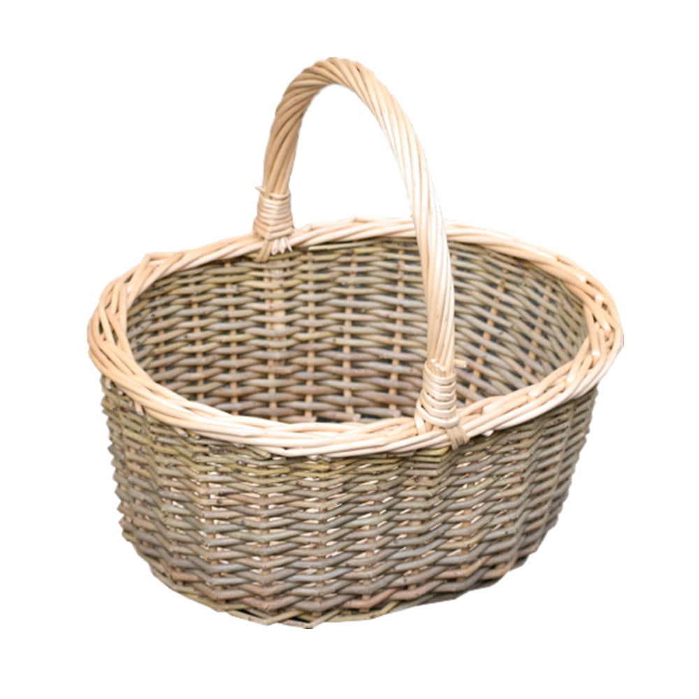 Large Green Willow Hollander Shopping Basket