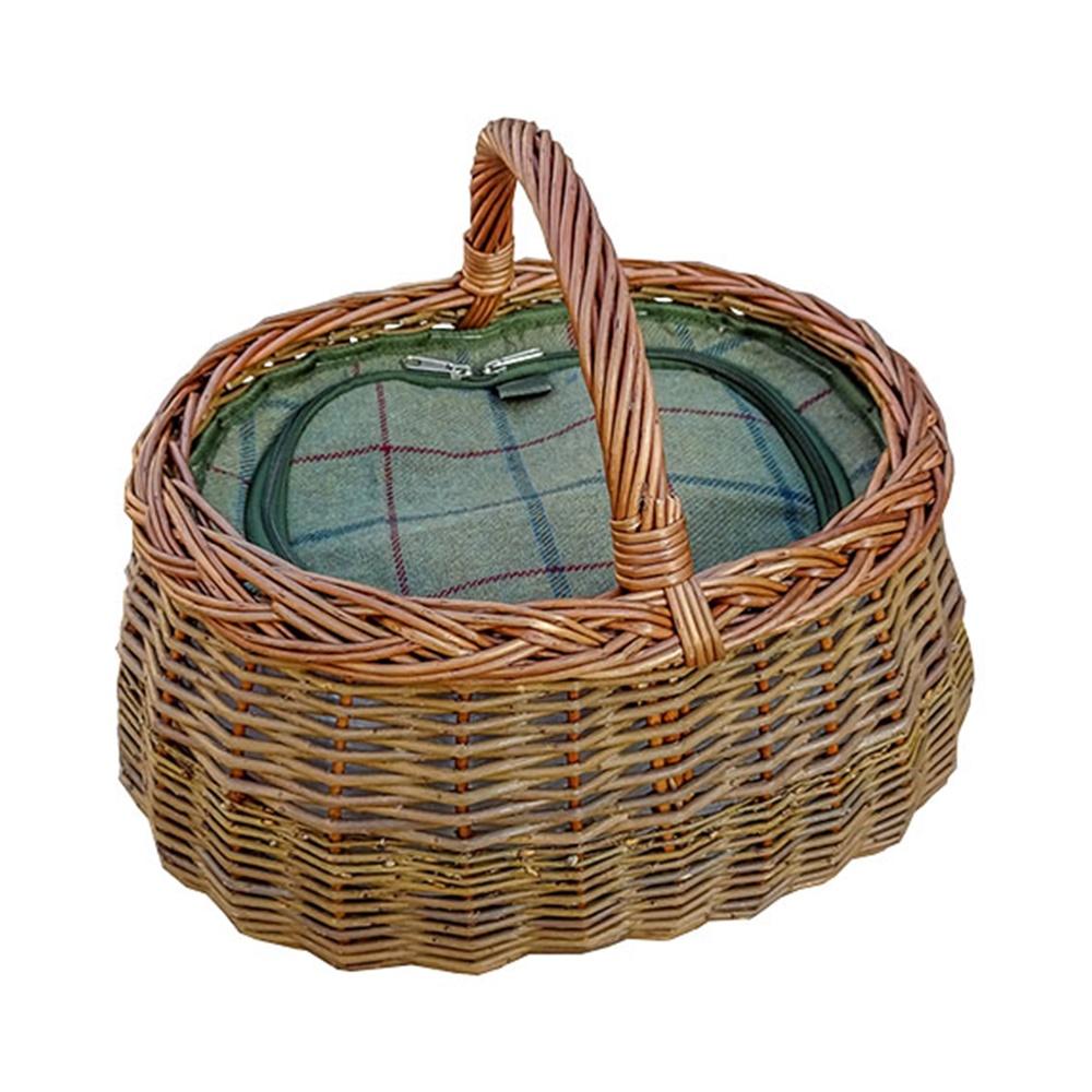 Deluxe Wicker Car Basket with Fitted Cooler