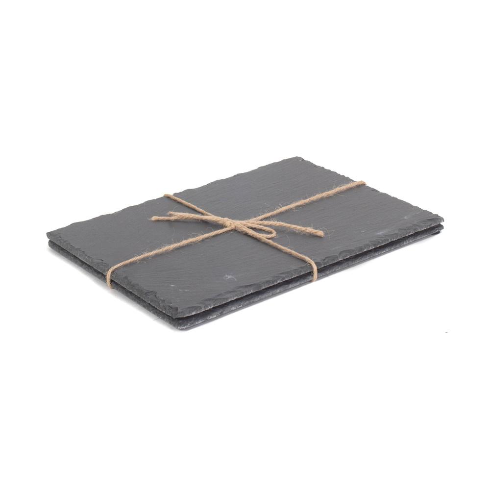 The Willow Basket Drinks Large Rectangular Slate Place Mat Set 2