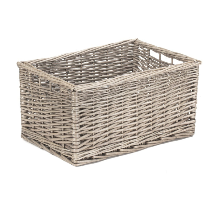 The Willow Basket Antique Wash Wicker Storage Basket