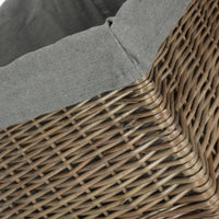The Willow Basket Antique Wash Grey Cotton Grey Lined Willow Storage Baskets