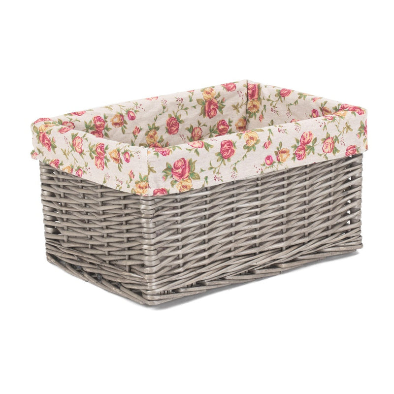 The Willow Basket Antique Wash Garden Rose Willow Storage Baskets