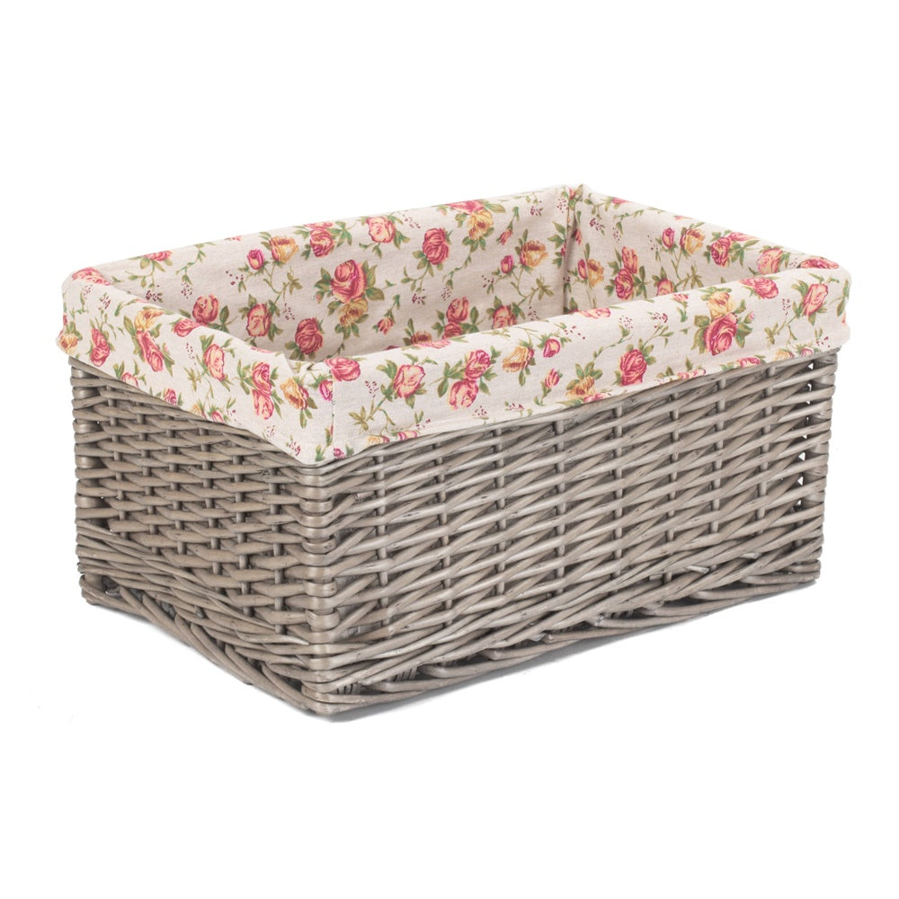 The Willow Basket Antique Wash Garden Rose Willow Storage Baskets