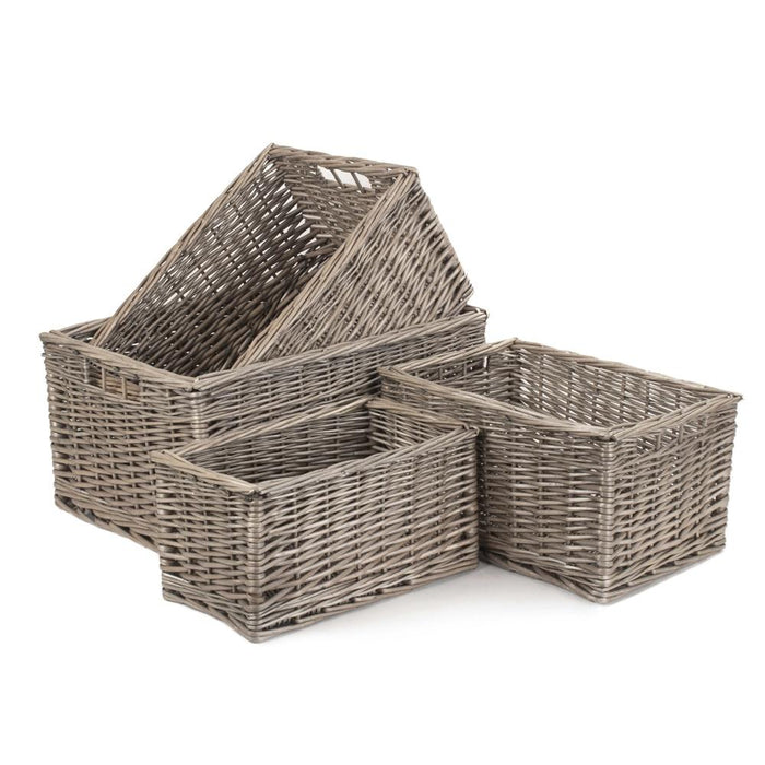 The Willow Basket Antique Wash Wicker Storage Basket