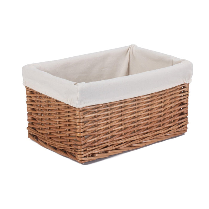 The Willow Basket Cotton Lined Double Steamed Storage Wicker Basket