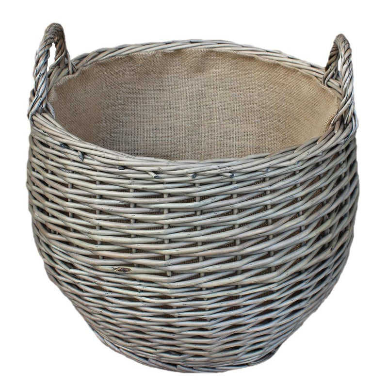 Antique Wash Stumpy Wicker Basket