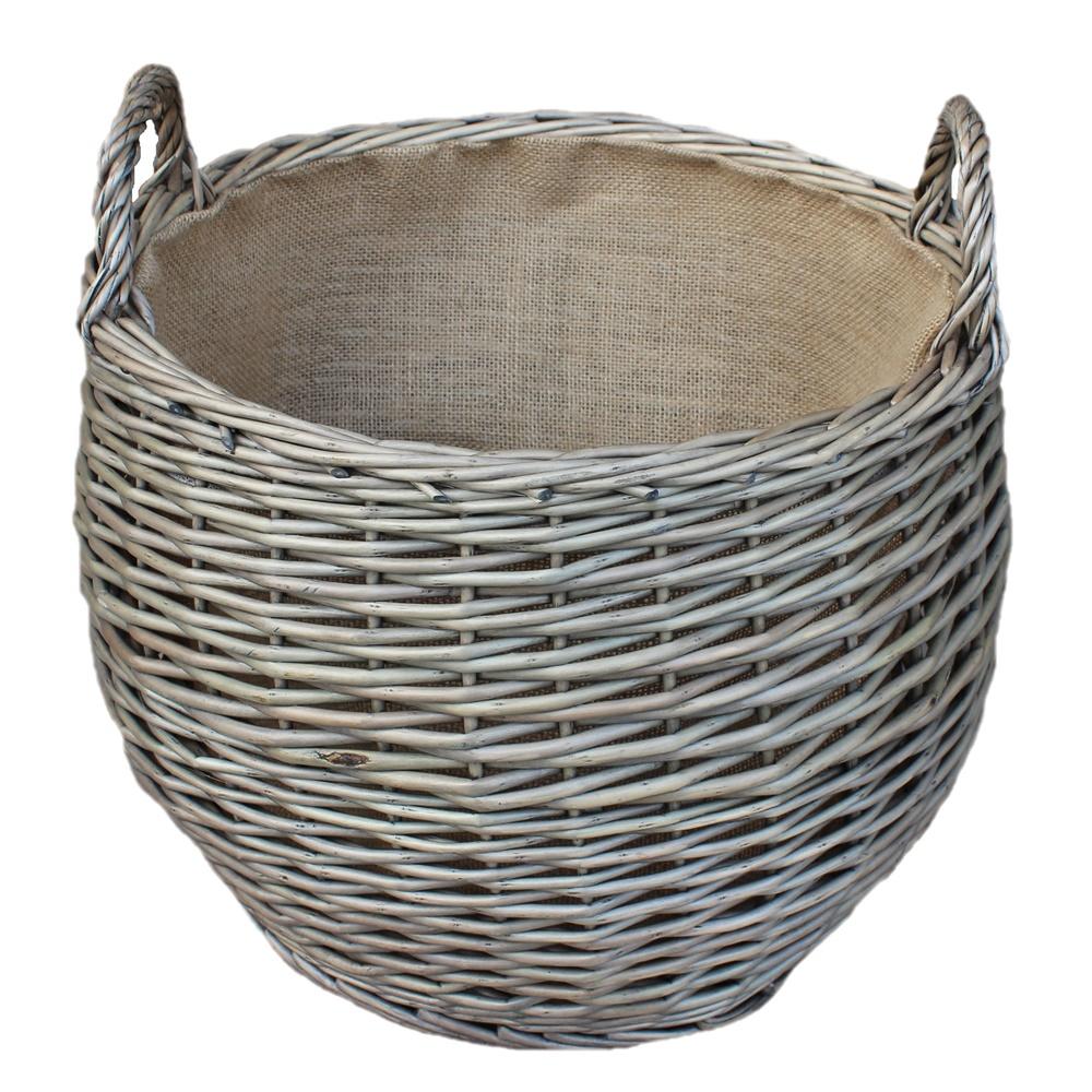 The Willow Basket Antique Wash Stumpy Wicker Basket