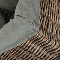 The Willow Basket Small Square Antique Wash Grey Lined Storage Basket