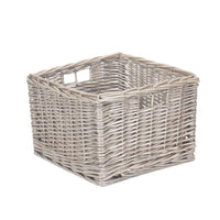 The Willow Basket Square Antique Wash Unlined Storage Basket
