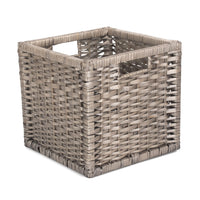 The Willow Basket Wooden Framed Split Willow Storage Basket