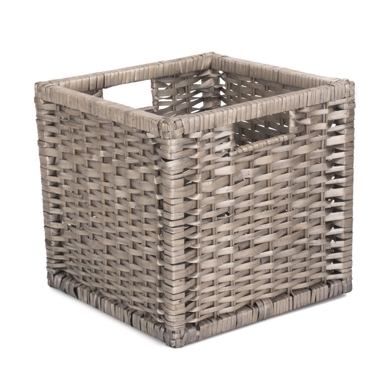 Wooden Framed Split Willow Storage Basket