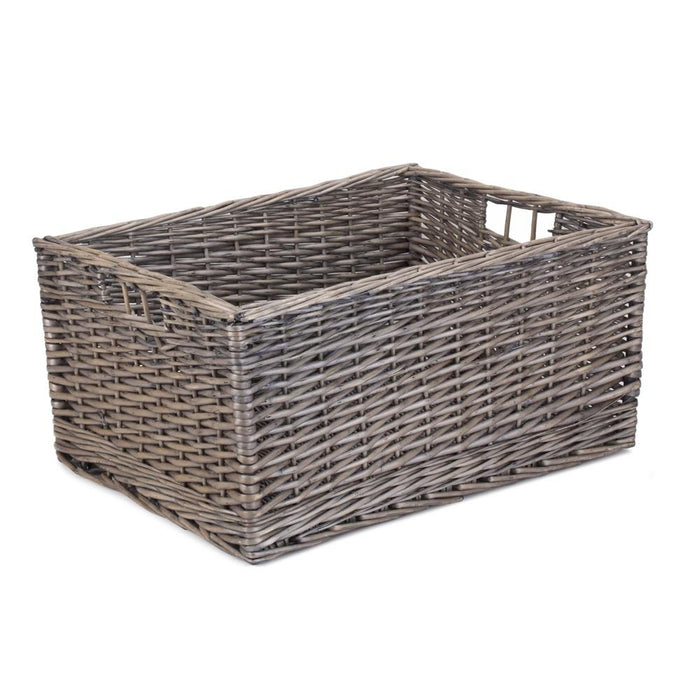 Jumbo Antique Wash Wicker Storage Basket