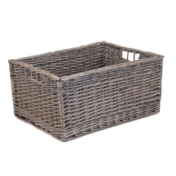 The Willow Basket Jumbo Antique Wash Wicker Storage Basket
