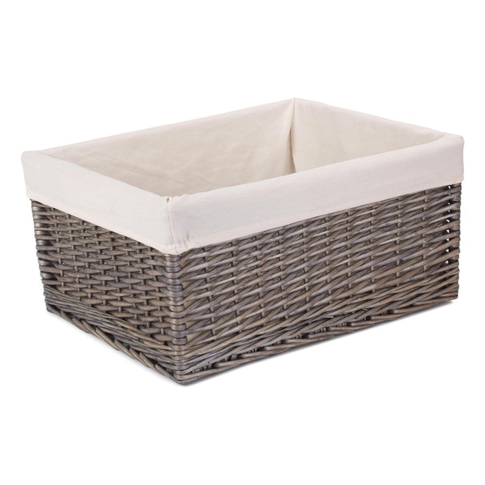 The Willow Basket Jumbo Antique Wash Wicker Storage Basket