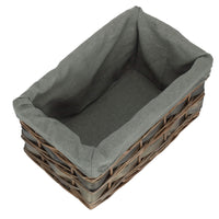 The Willow Basket Grey Scandi Storage Basket With Grey Lining