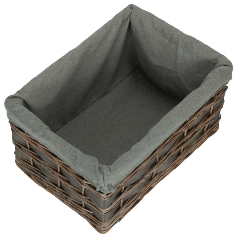 The Willow Basket Grey Scandi Storage Basket With Grey Lining