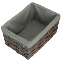 The Willow Basket Grey Scandi Storage Basket With Grey Lining