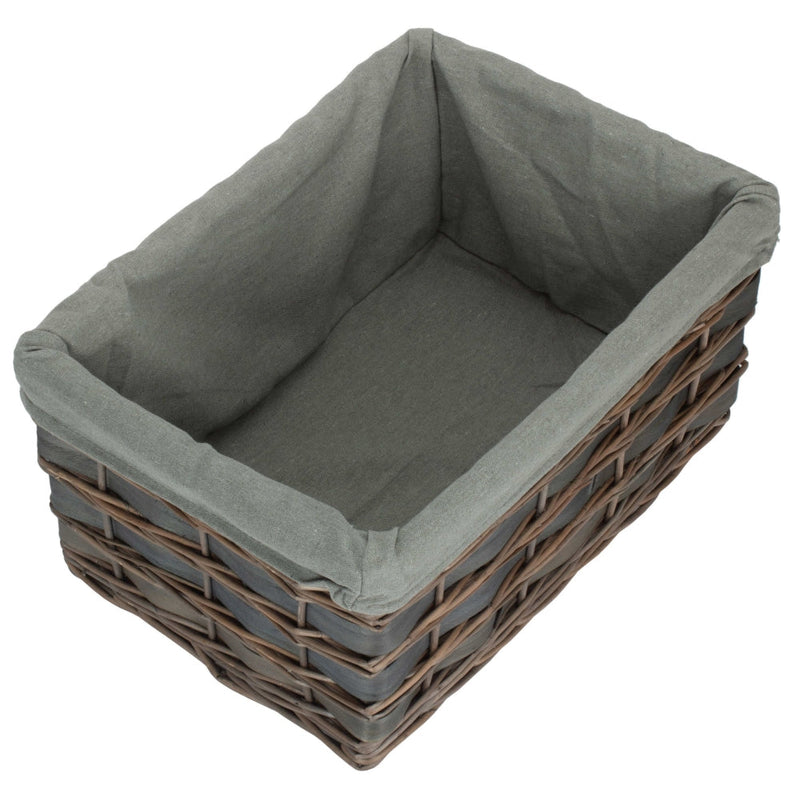 The Willow Basket Grey Scandi Storage Basket With Grey Lining