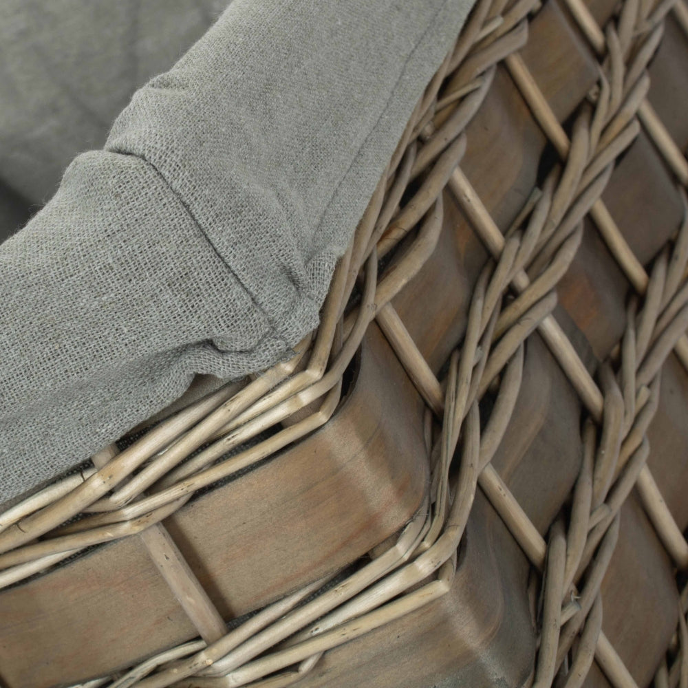 The Willow Basket Grey Scandi Storage Basket With Grey Lining