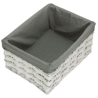 White Grey LinedScandi Storage Basket With Grey Lining