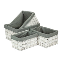 The Willow Basket White Grey LinedScandi Storage Basket With Grey Lining