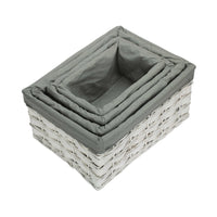 White Grey LinedScandi Storage Basket With Grey Lining