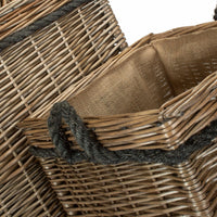 The Willow Basket Antique Wash Square Storage Log Basket