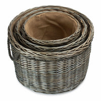 Antique Wash Round Storage Log Basket