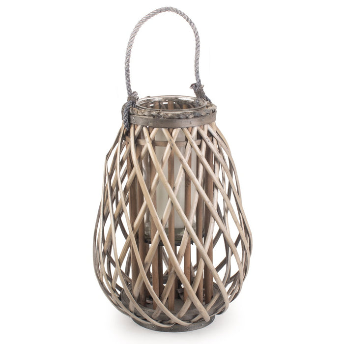 The Willow Basket Split Grey Willow Raindrop Lantern