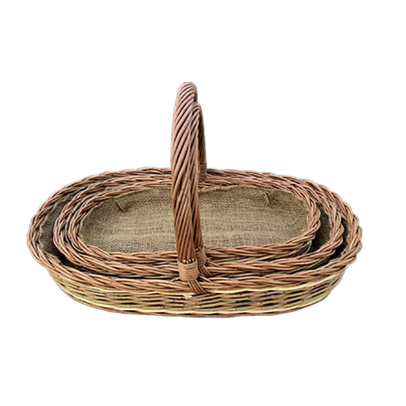 The Willow Basket Set of 3 Holker Lined Garden Trugs