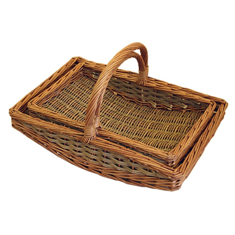 The Willow Basket Set of 2 Large Boat Garden Trugs