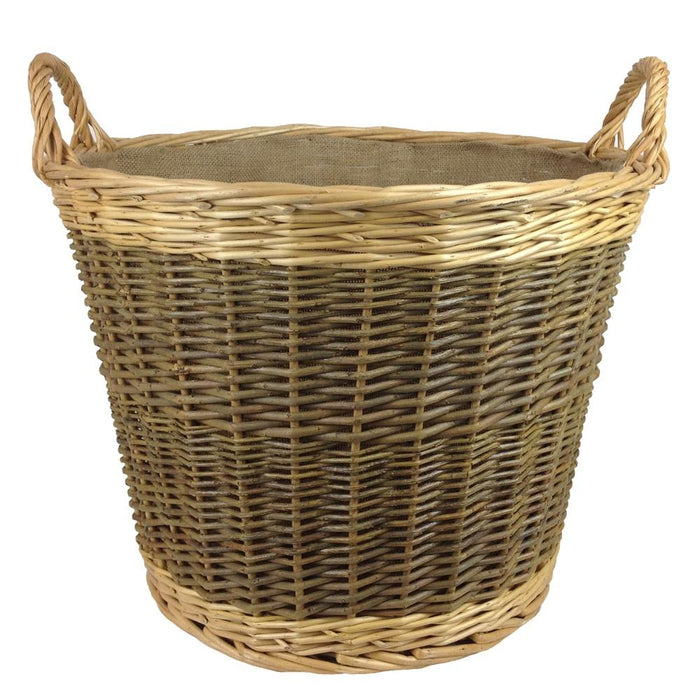 Unpeeled Log Basket with Lining