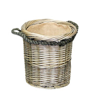 Rope Handled Antique Wash Round Log Basket