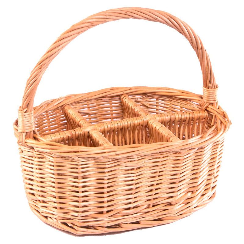 Oval Glass or Cutlery Drinks Basket 6 Partition