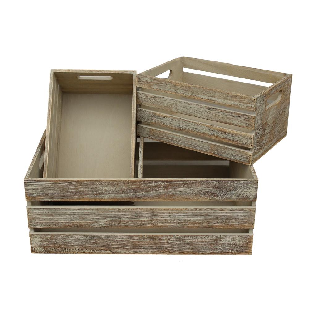 The Willow Basket Oak Effect Wooden Open Top Storage