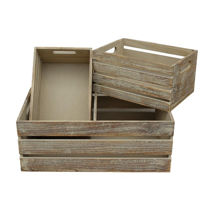 The Willow Basket Oak Effect Wooden Open Top Storage