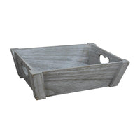 The Willow Basket Vintage Heart Cut Handle Wooden Tray