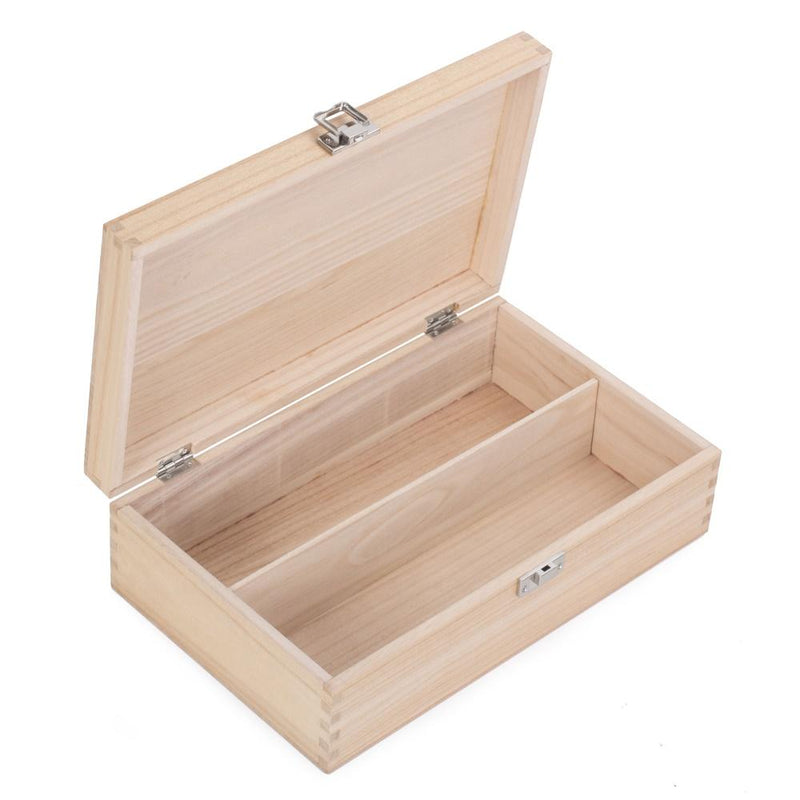 The Willow Basket Two Bottle Clear Varnish Wooden Box
