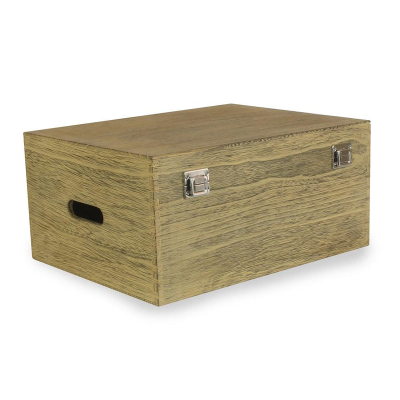 The Willow Basket 40cm Oak Effect Wooden Box