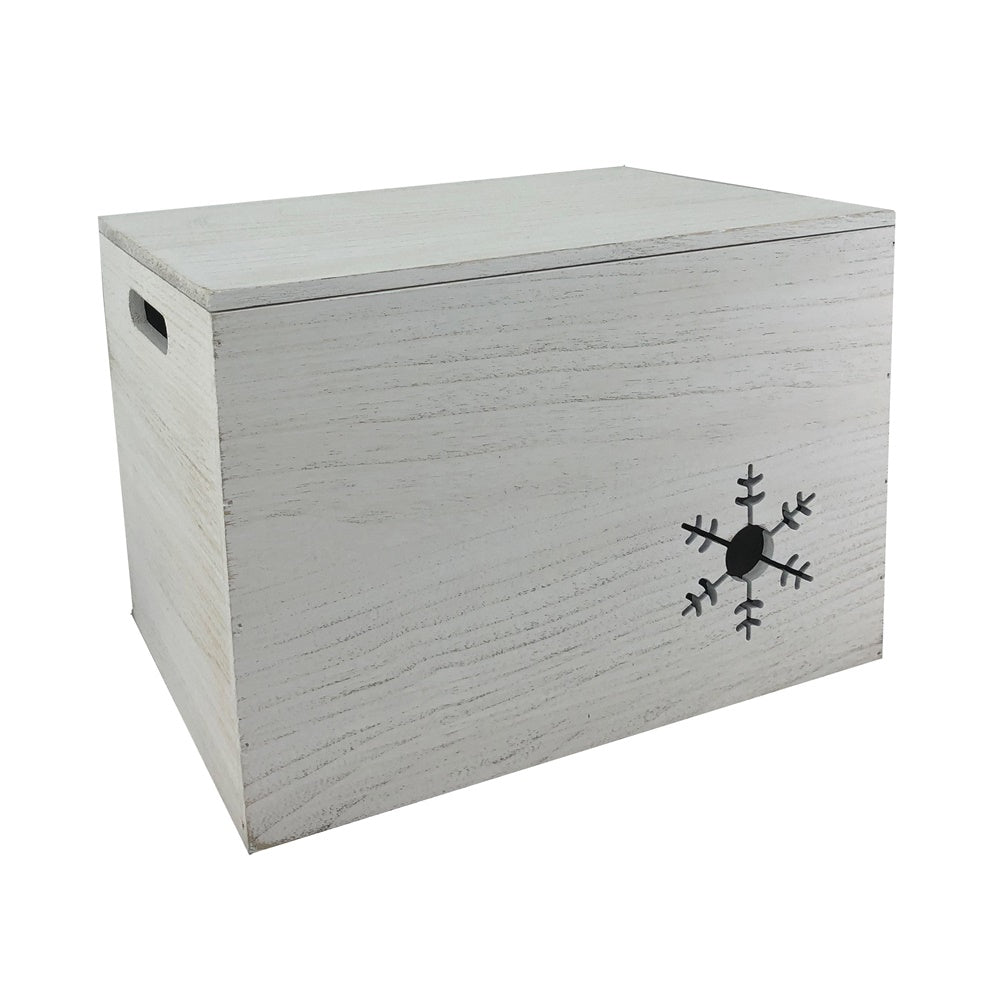 Wooden Christmas Snowflake Storage Box