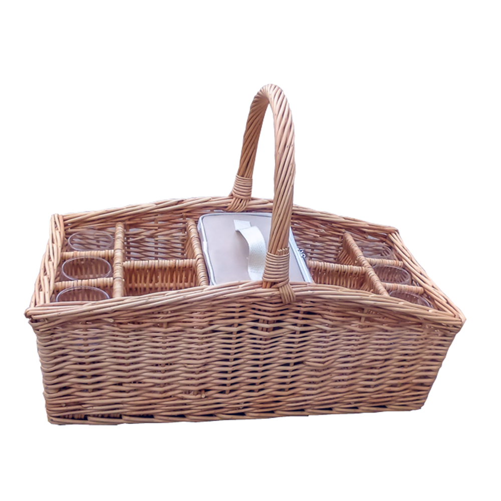 The Willow Basket Drinks Baskets Carrier with Cool Bag