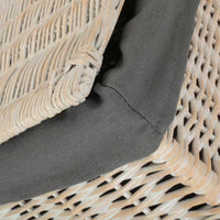 The Willow Basket White Wash Steamed Cotton Lined Storage Basket