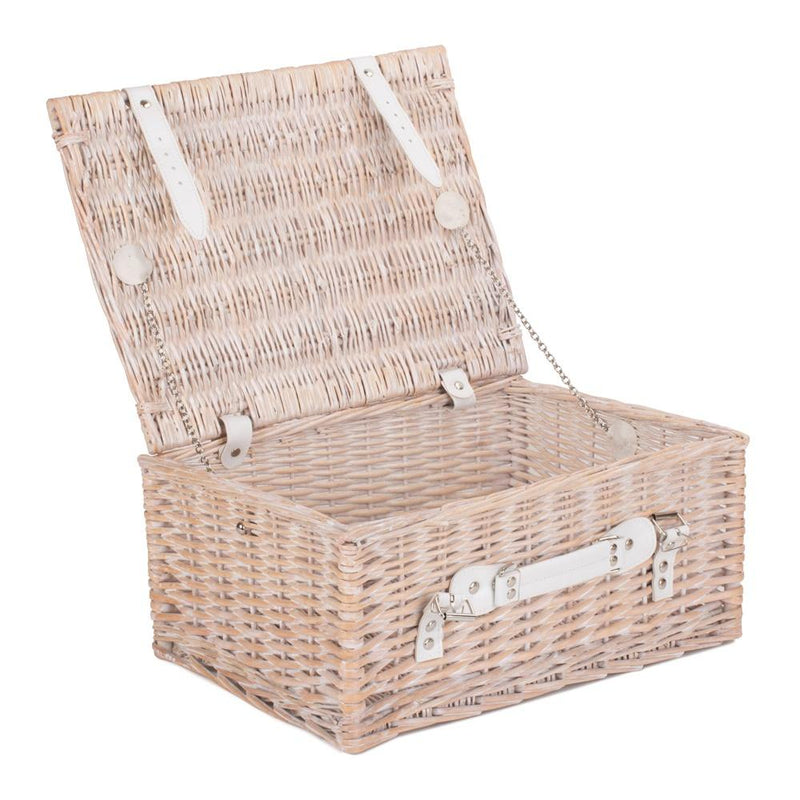 The Willow Basket Wicker 41cm White Hamper