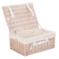 The Willow Basket Wicker 41cm White Hamper