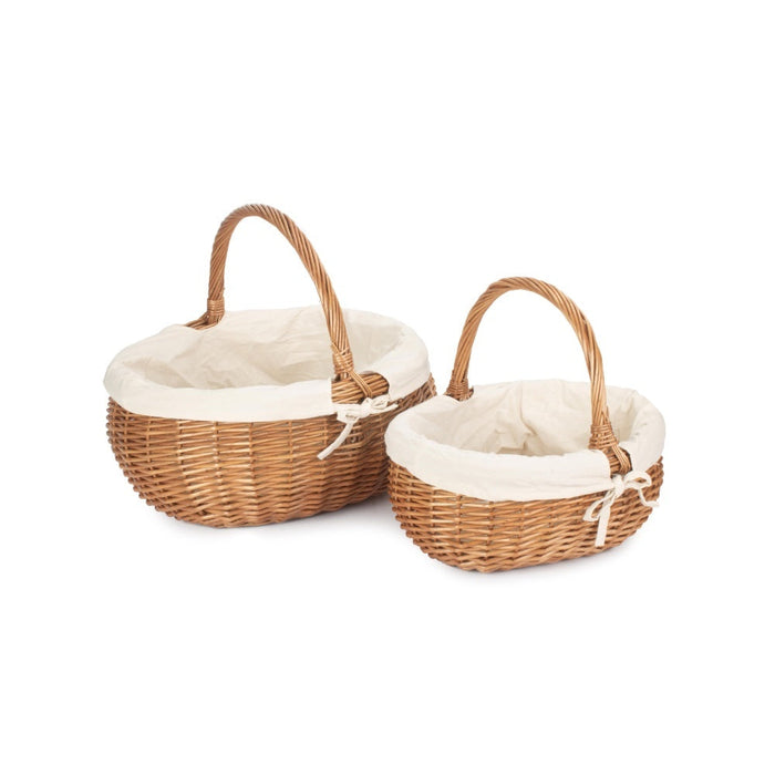 The Willow Basket Deluxe Wicker Shopping Basket With White Lining