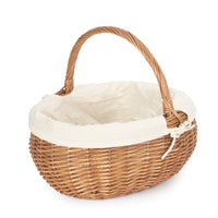 Deluxe Wicker Shopping Basket With White Lining