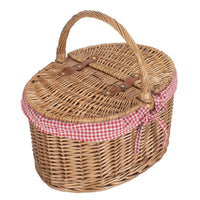 The Willow Basket Large Light Steamed Oval Butterfly Lidded Picnic Basket