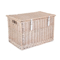 The Willow Basket 60cm White Wash Chest Picnic Wicker Basket