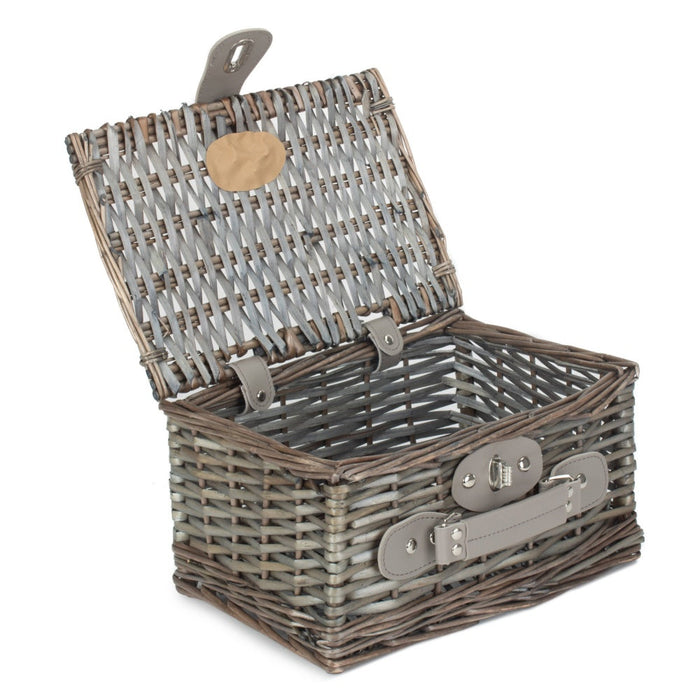 The Willow Basket Small Antique Wash Split Willow Chest Hamper Basket