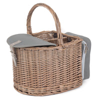 The Willow Basket 6 Bottle Beach Wicker Picnic Basket Hamper